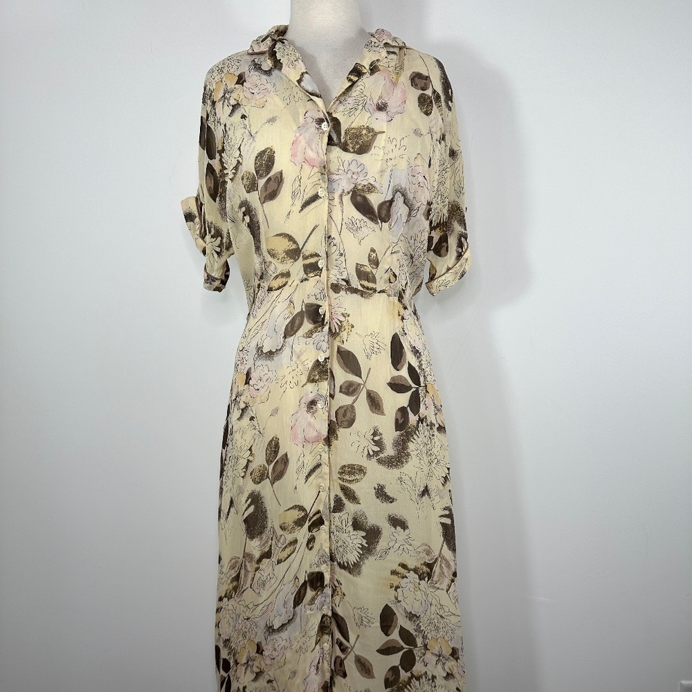 Komil Honolulu Hawaii Vintage 1980’s Buttons Floral Cottagecore Sundress Sz L - Picture 2 of 13